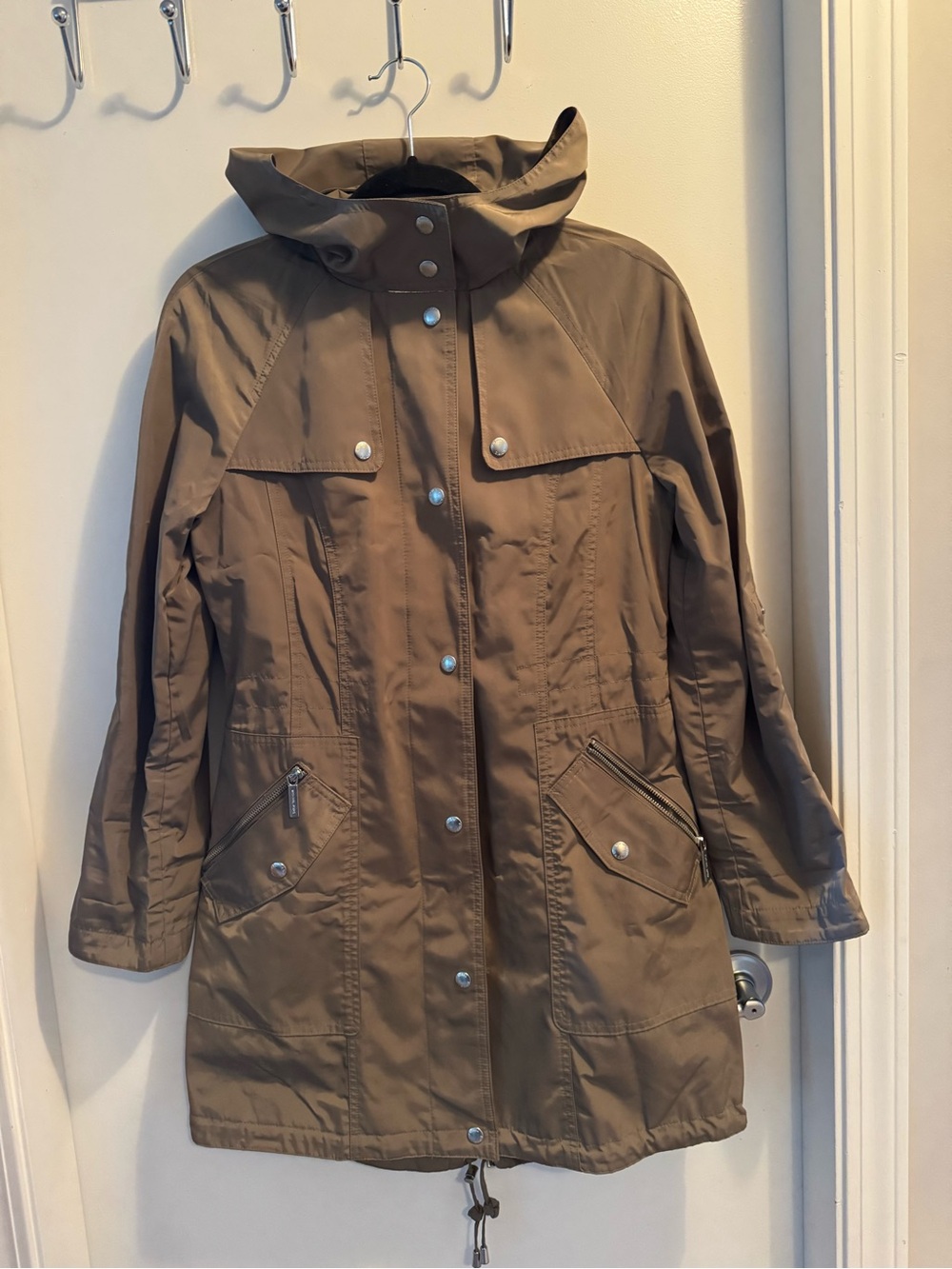 Michael Kors Olive Hooded Waterproof Coat